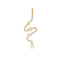 Load image into Gallery viewer, Wiggly Pave Multi Gold Initial Charm
