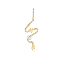Load image into Gallery viewer, Wiggly Pave Multi Gold Initial Charm
