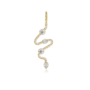 Wiggly Pave Multi Solitaire Diamonds Charm
