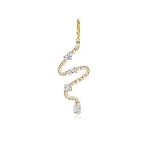 Wiggly Pave Multi Solitaire Diamonds Charm