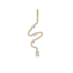 Wiggly Pave Multi Solitaire Diamonds Charm