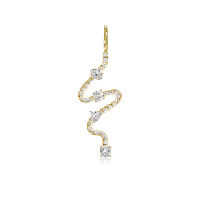 Wiggly Pave Multi Solitaire Diamonds Charm