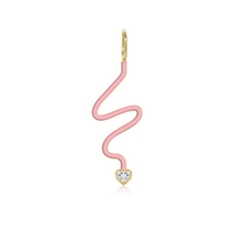 Load image into Gallery viewer, Wiggly Enamel Solitaire Diamond Charm
