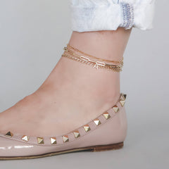 Pave Initial Flat Cuban Anklet