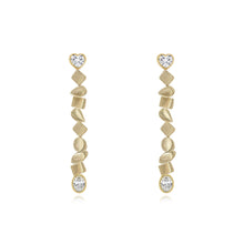 Load image into Gallery viewer, Golden Multi shape Two Diamond Earrings
