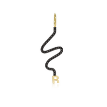 Load image into Gallery viewer, Wiggly Pave Gold Initial Charm

