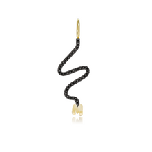 Load image into Gallery viewer, Wiggly Pave Gold Initial Charm
