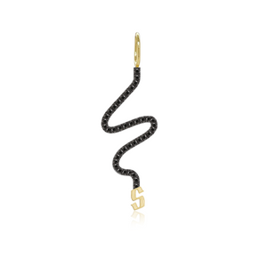 Wiggly Pave Gold Initial Charm
