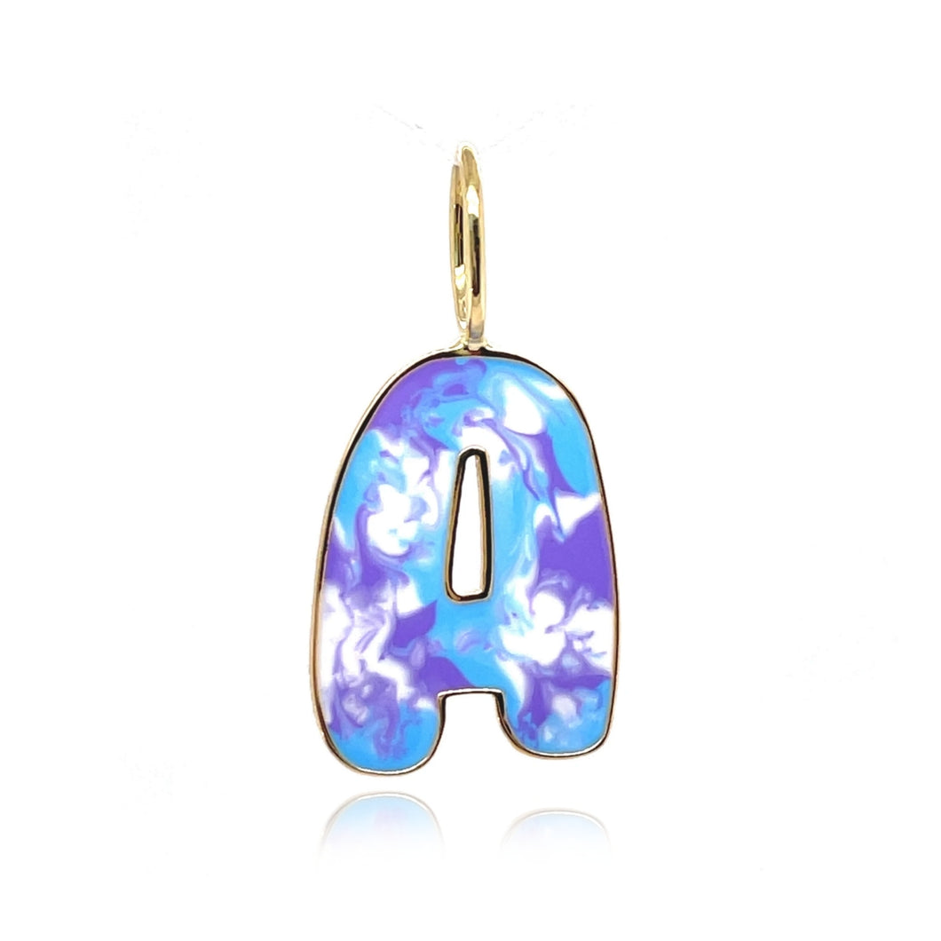 Large Initial Tie Dye Charm