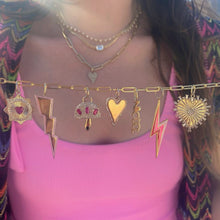 Load image into Gallery viewer, Outline Pave Heart Charm- 14k Yellow and Rose Gold
