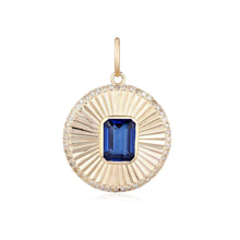 Load image into Gallery viewer, Gemstone Striped Round Medallion Charm with Diamonds
