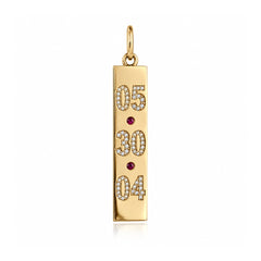 Date Pave Plate Charm