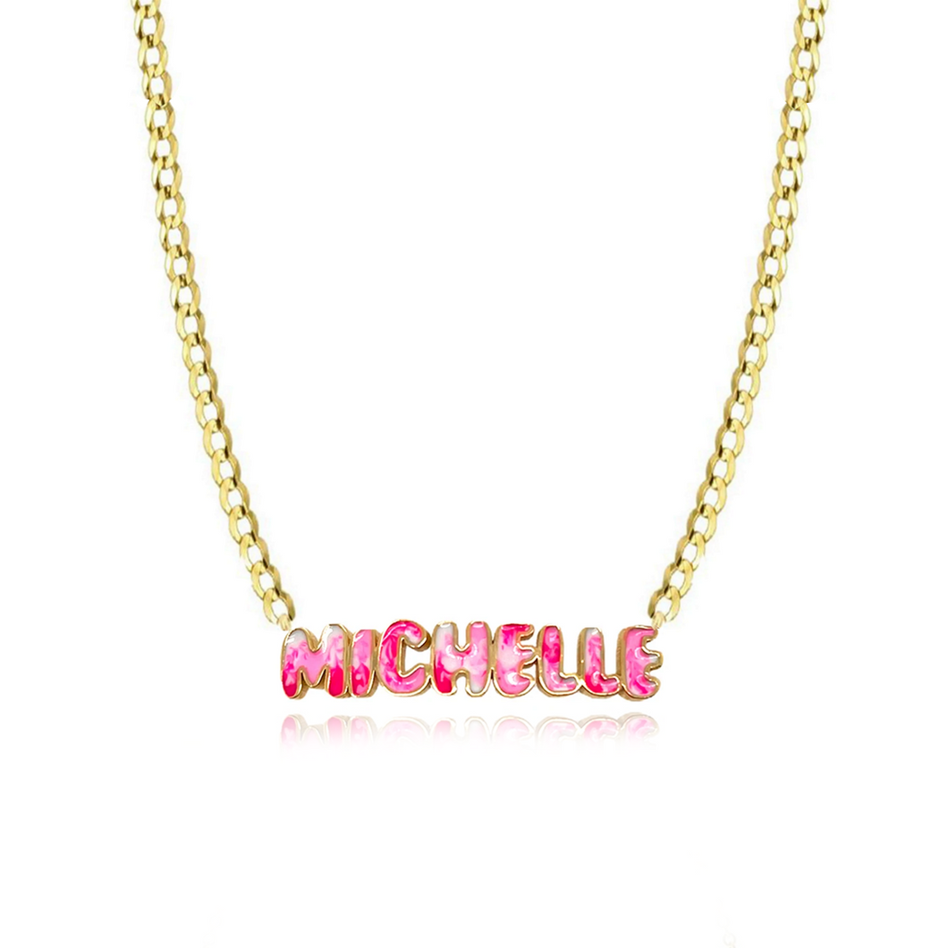 Tie Dye Cuban Name Necklace