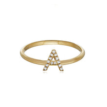 Load image into Gallery viewer, Diamond Initial Ring
