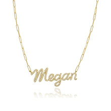Load image into Gallery viewer, Diamond Name Paperclip Necklace
