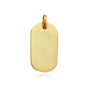 Small Gold Dog Tag Charm