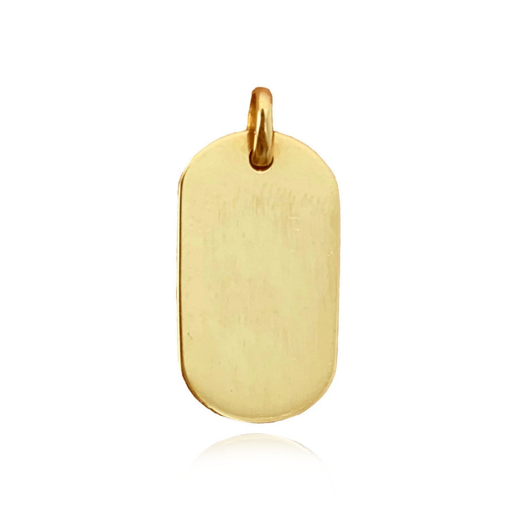 Small Gold Dog Tag Charm