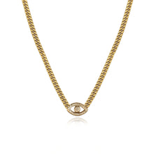Load image into Gallery viewer, Pave Evil Eye Cuban Chain Necklace
