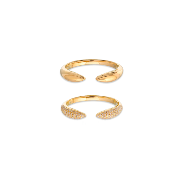 Gold Claw ring + Pave Claw Ring