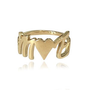Initials and Heart Gold Ring