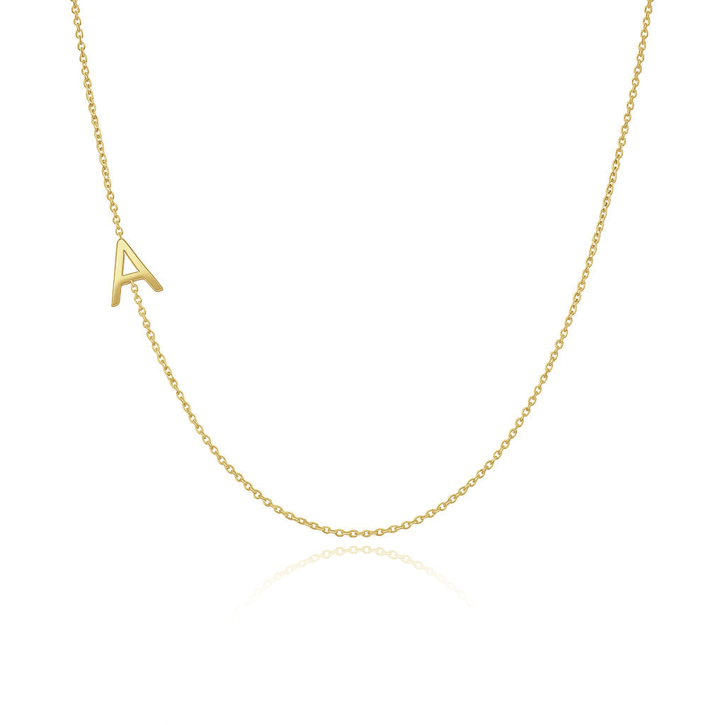 Side Initial Gold Necklace