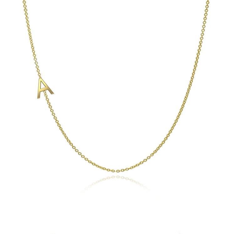 Side Initial Gold Necklace