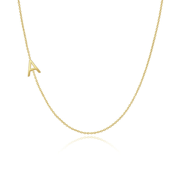 Side Initial Gold Necklace