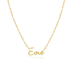 Cutout Name Paperclip Necklace