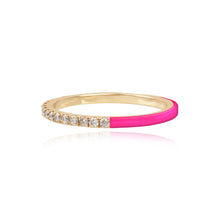Load image into Gallery viewer, Half Enamel Half Pave Ring
