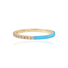 Load image into Gallery viewer, Half Enamel Half Pave Ring

