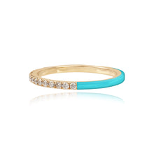 Load image into Gallery viewer, Half Enamel Half Pave Ring
