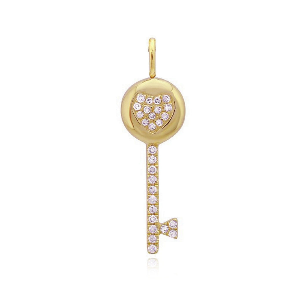 Heart Key Charm