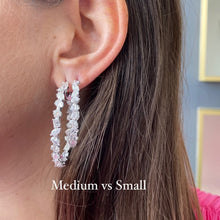 Load image into Gallery viewer, Oval Multi Shape Diamond Hoops
