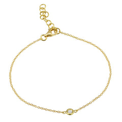 Chic bezel diamond chain bracelet in 14k gold, luxury fine jewelry, timeless affordable gold jewelry design.