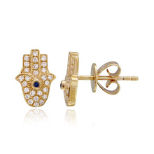 Load image into Gallery viewer, Pave Hamsa Studs
