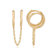 Load image into Gallery viewer, Double Huggie Chain Earring
