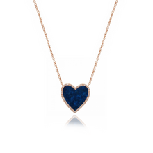 Load image into Gallery viewer, Large Pave Outline Stone Heart Necklace
