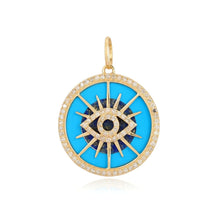 Load image into Gallery viewer, Turquoise Evil Eye Medallion Charm
