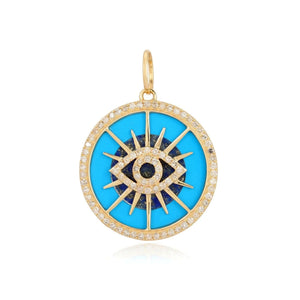 Turquoise Evil Eye Medallion Charm