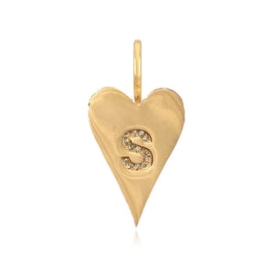 Heart Pave Initial Charm