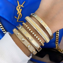 Load image into Gallery viewer, Pave Outline Multi Shape Diamond Bangle
