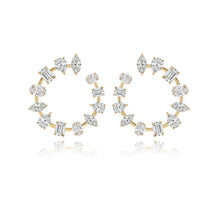 Load image into Gallery viewer, Large Multi Shape Diamond Statement Earrings
