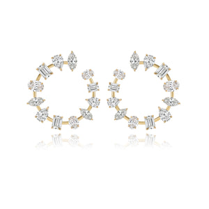 Large Multi Shape Diamond Statement Earrings