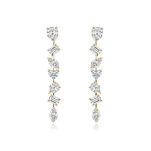 Load image into Gallery viewer, Seven Multi Shape Diamonds Drop Earrings
