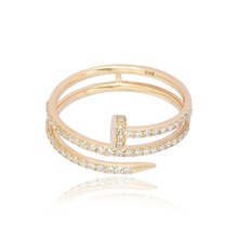 Load image into Gallery viewer, Pave Swirl Nail Ring
