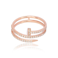 Load image into Gallery viewer, Pave Swirl Nail Ring
