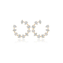 Load image into Gallery viewer, Small Multi Shape Diamond Statement Swirl Earrings
