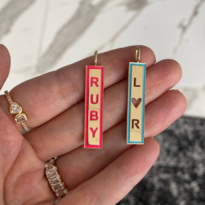 Cutout Personalized Enamel Plate Charm