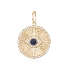 Load image into Gallery viewer, Sapphire Evil Eye Striped Medallion
