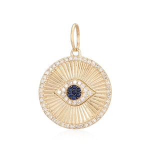 Sapphire Evil Eye Striped Medallion